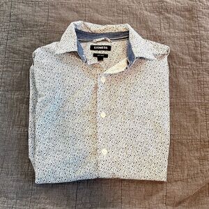 Express Men's Blue floral button down shirt